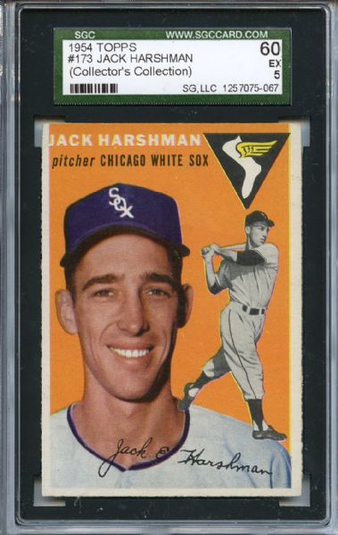 1954 Topps 173 Jack Harshman SGC EX 60 / 5