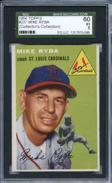 1954 Topps 237 Mike Ryba SGC EX 60 / 5