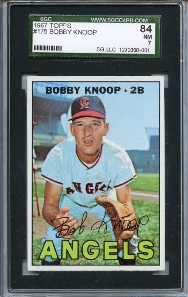 1967 Topps 175 Bobby Knoop SGC NM 84 / 7