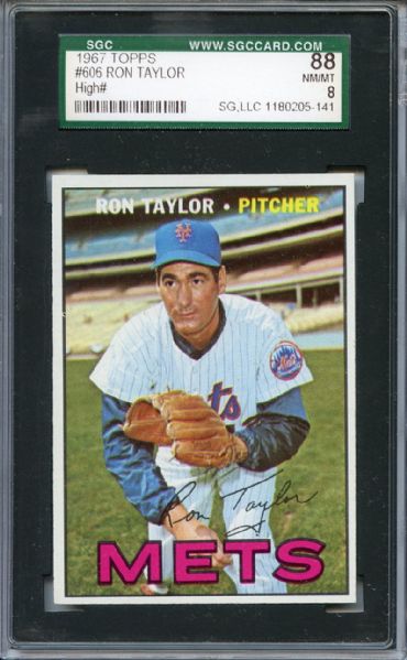 1967 Topps 606 Ron Taylor SGC NM/MT 88 / 8