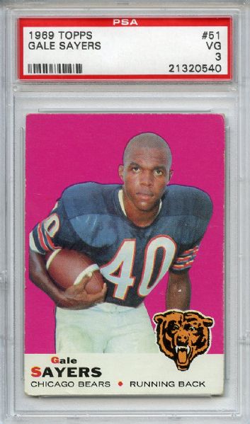 1969 Topps 51 Gale Sayers PSA VG 3