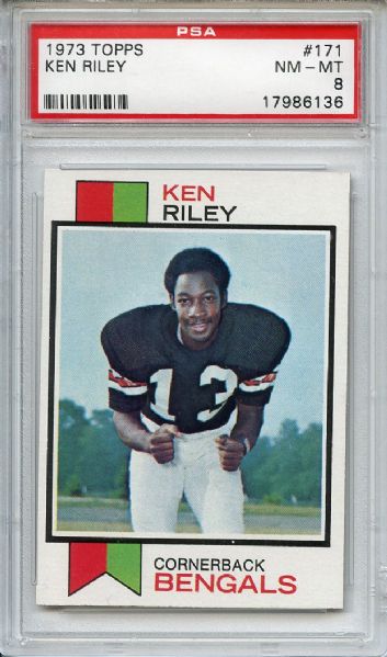 1973 Topps 171 Ken Riley PSA NM-MT 8