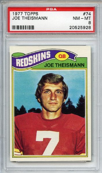 1977 Topps 74 Joe Theismann PSA NM-MT 8