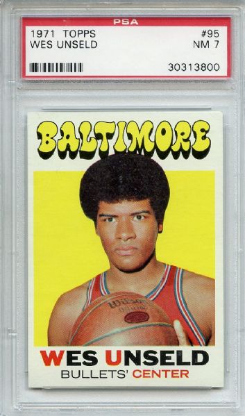 1971 Topps 95 Wes Unseld PSA NM 7