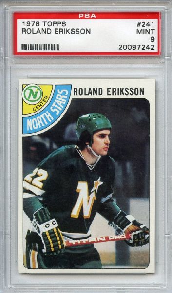 1978 Topps 241 Roland Eriksson PSA MINT 9