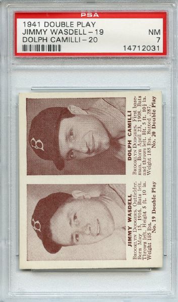 1941 Double Play 19/20 Jimmy Wasdell Dolph Camilli PSA NM 7