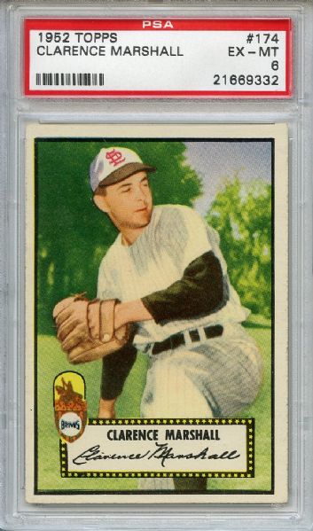 1952 Topps 174 Clarence Marshall PSA EX-MT 6