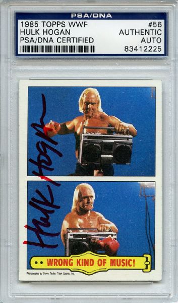 Hulk Hogan Signed 1985 Topps WWF PSA/DNA