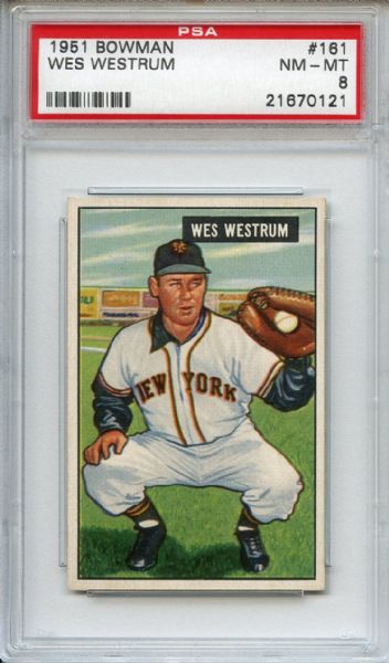 1951 Bowman 181 Wes Westrum PSA NM-MT 8