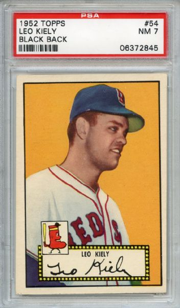 1952 Topps 54 Leo Kiely Black Back PSA NM 7