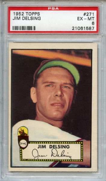 1952 Topps 271 Jim Delsing PSA EX-MT 6