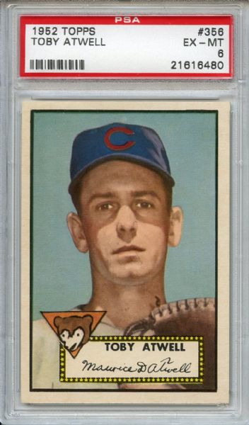 1952 Topps 356 Toby Atwell PSA EX-MT 6