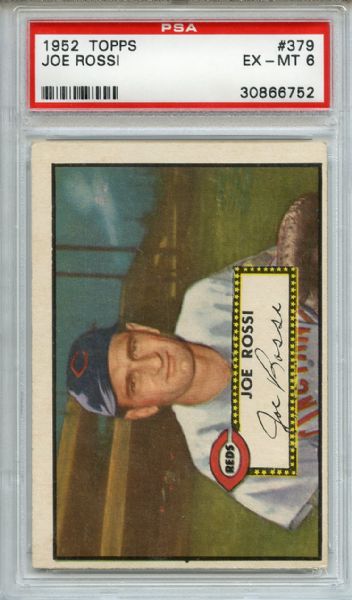 1952 Topps 379 Joe Rossi PSA EX-MT 6