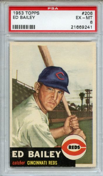 1953 Topps 206 Ed Bailey PSA EX-MT 6