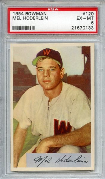 1954 Bowman 120 Mel Hoderlein PSA EX-MT 6