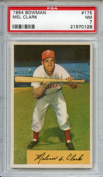 1954 Bowman 175 Mel Clark PSA NM 7