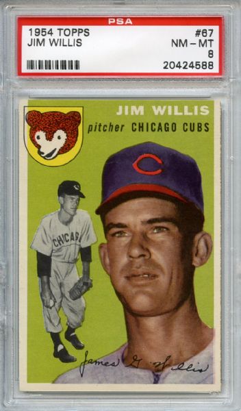 1954 Topps 67 Jim Willis PSA NM-MT 8