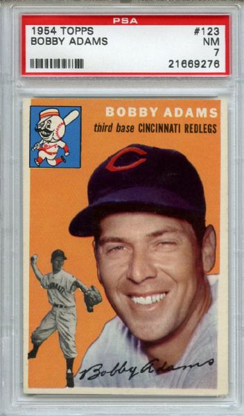 1954 Topps 123 Bobby Adams PSA NM 7