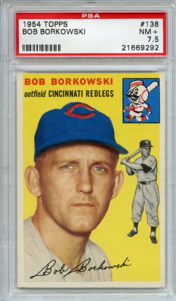 1954 Topps 138 Bob Borkowski PSA NM+ 7.5