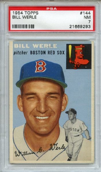1954 Topps 144 Bill Werle PSA NM 7
