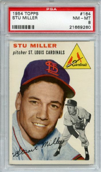 1954 Topps 164 Stu Miller PSA NM-MT 8