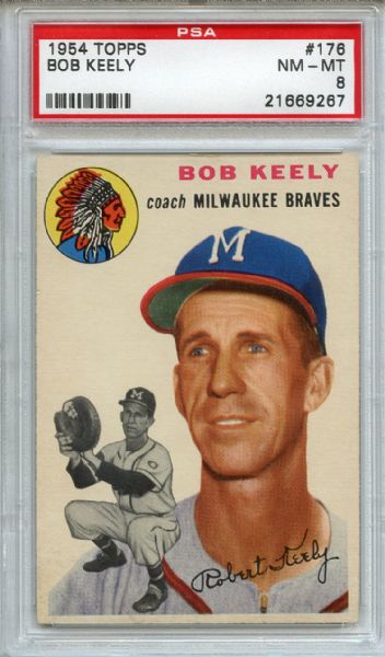 1954 Topps 176 Bob Keely PSA NM-MT 8