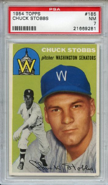 1954 Topps 185 Chuck Stobbs PSA NM 7