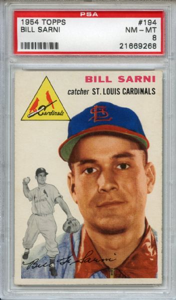 1954 Topps 194 Bill Sarni PSA NM-MT 8