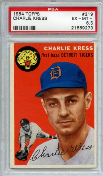 1954 Topps 219 Charlie Kress PSA EX-MT+ 6.5