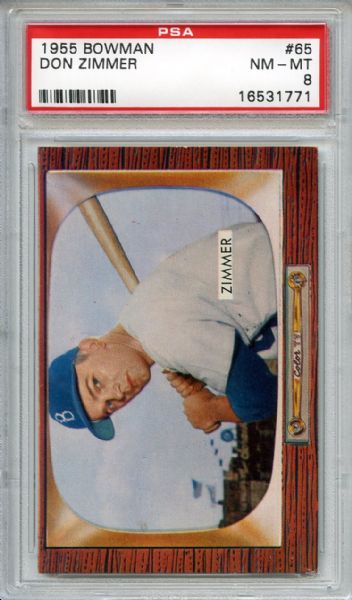 1955 Bowman 65 Don Zimmer PSA NM-MT 8
