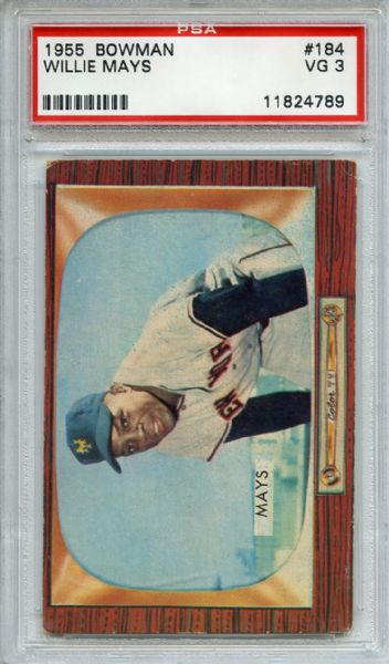 1955 Bowman 184 Willie Mays PSA VG 3