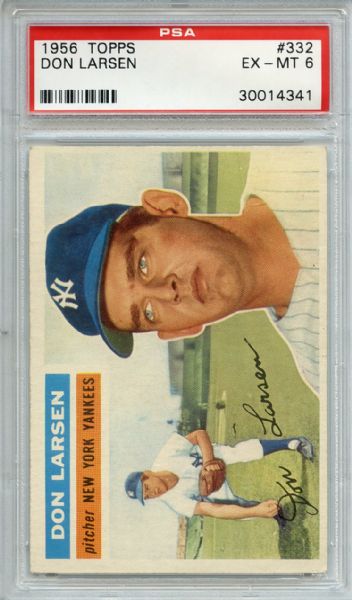 1956 Topps 332 Don Larsen PSA EX-MT 6
