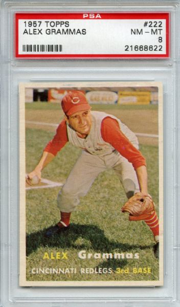 1957 Topps 222 Alex Grammas PSA NM-MT 8