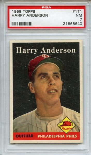 1958 Topps 171 Harry Anderson PSA NM 7