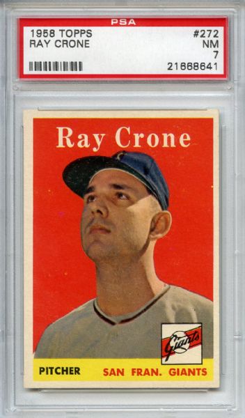 1958 Topps 272 Ray Crone PSA NM 7