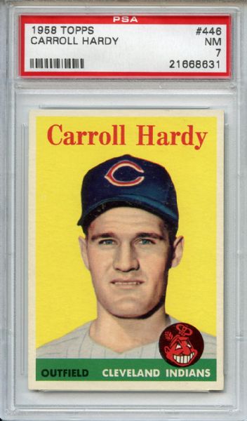 1958 Topps 446 Carroll Hardy PSA NM 7