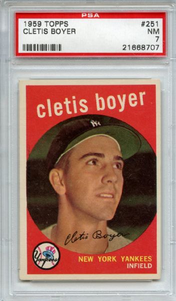 1959 Topps 251 Cletis Boyer PSA NM 7