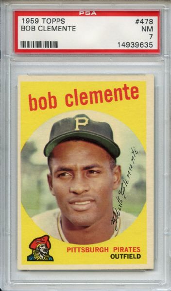 1959 Topps 478 Roberto Clemente PSA NM 7