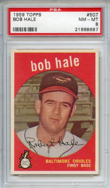 1959 Topps 507 Bob Hale PSA NM-MT 8