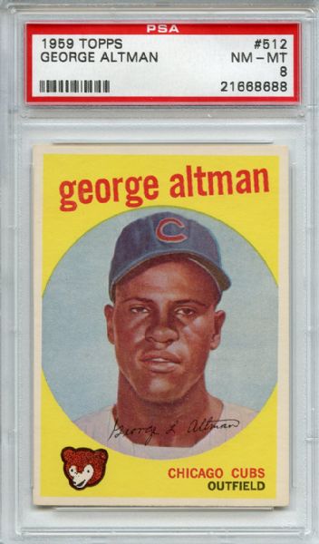 1959 Topps 512 George Altman PSA NM-MT 8