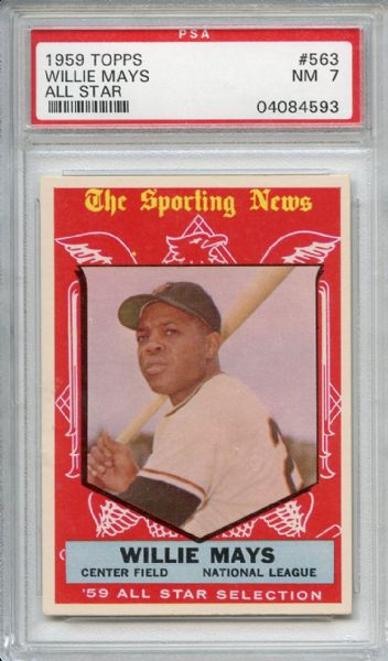 1959 Topps 563 Willie Mays All Star PSA NM 7