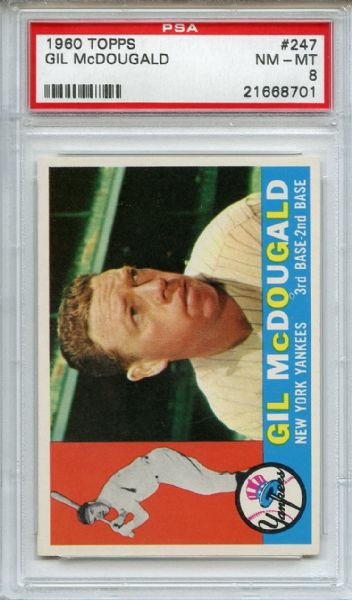 1960 Topps 247 Gil McDougald PSA NM-MT 8
