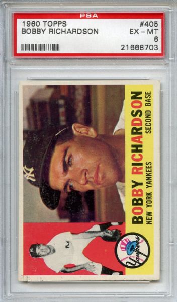 1960 Topps 405 Bobby Richardson PSA EX-MT 6