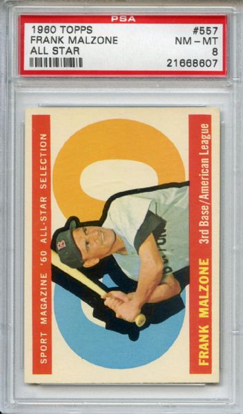 1960 Topps 557 Frank Malzone All Star PSA NM-MT 8