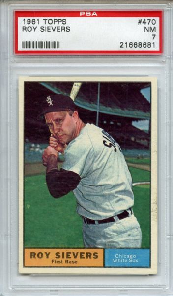 1961 Topps 470 Roy Sievers PSA NM 7