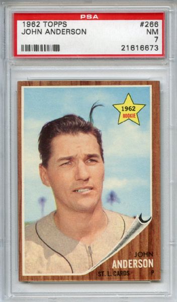 1962 Topps 266 John Anderson PSA NM 7
