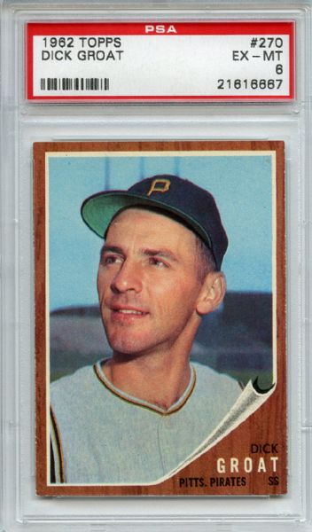 1962 Topps 270 Dick Groat PSA EX-MT 6
