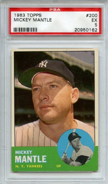 1963 Topps 200 Mickey Mantle PSA EX 5