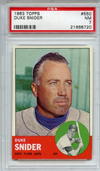 1963 Topps 550 Duke Snider PSA NM 7