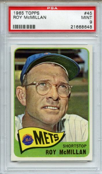 1965 Topps 45 Roy McMillan PSA MINT 9